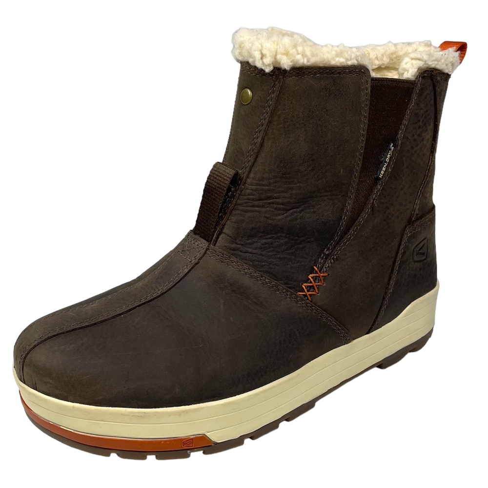 Keen Snowmass Mid Boots Size 8 38.5 Dry Waterproof Faux Shearling Lining Brown